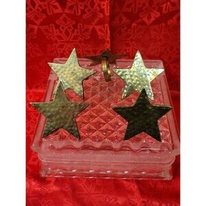 Star Brass Napkin Ring Holders W/some Patina Mid-century Set Of 4 Vintage